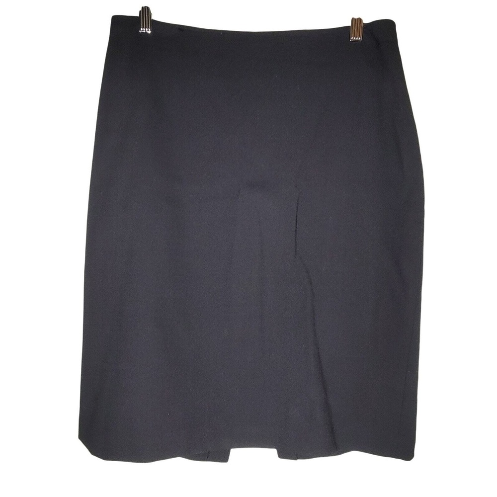 Linda Allard Ellen Tracy Black Wool Pencil Skirt Business Office Prep Minimal L